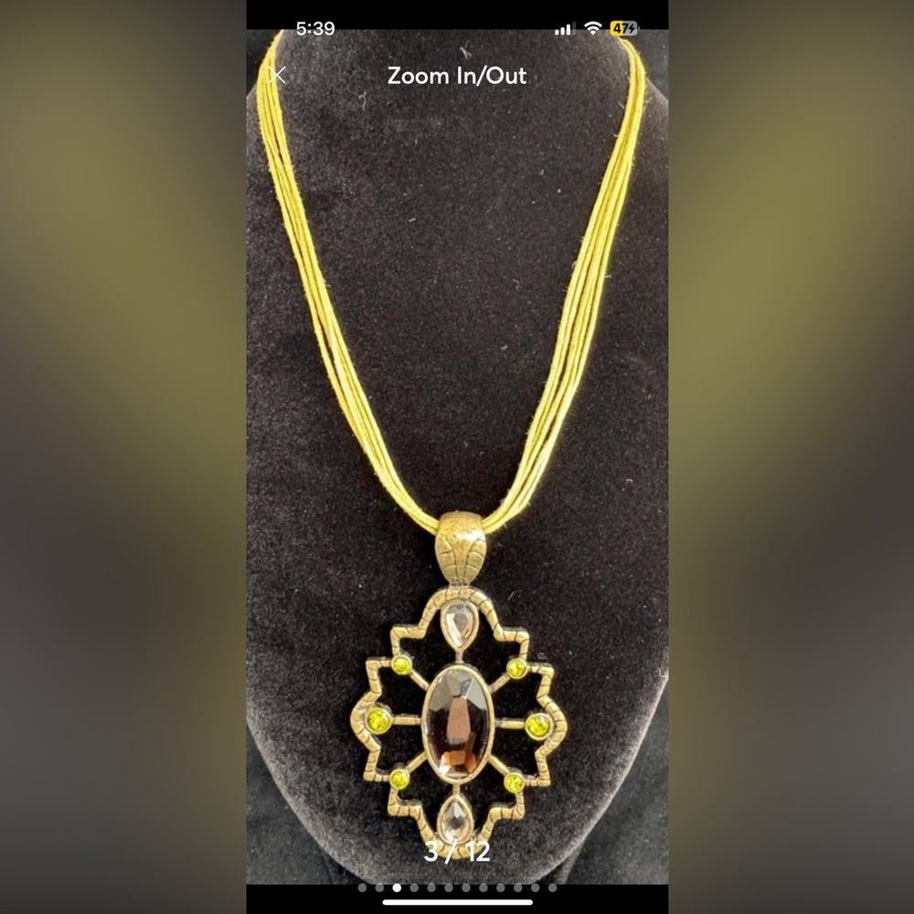 Lia Sophia  16 inch necklace with Gold tone reversible Pendant